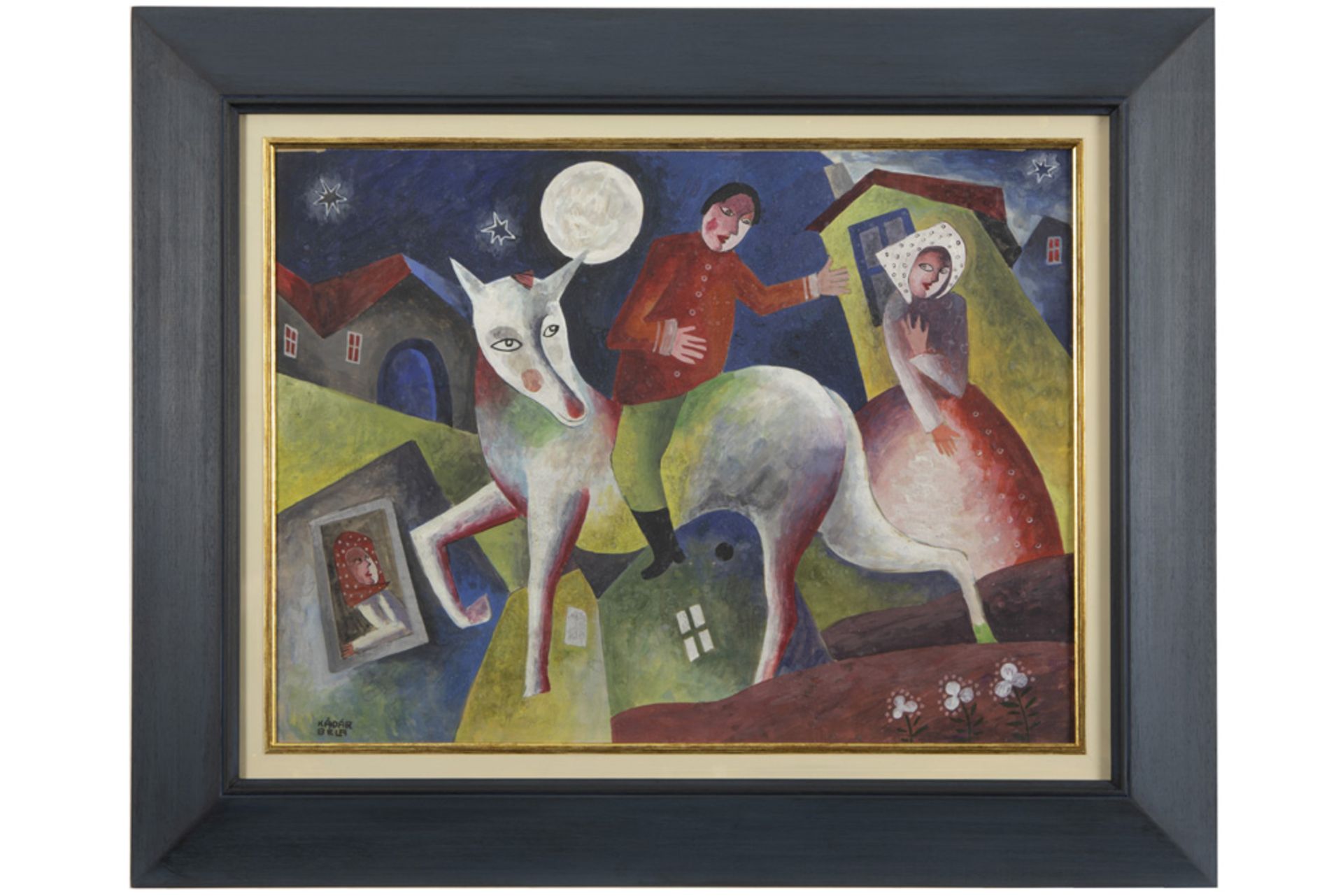 Bela Kadar signed gouache - attributed to ||BELA KADAR (1877 - 1956) goauche met een vrij - Image 3 of 3