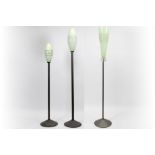 two Barovier & Toso marked floorlamps in Murano glass and metal||BAROVIER & TOSO lot van twee