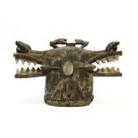 African Ivory Coast two headed Wanyugo Senoufo mask former collection of Claude Renard||AFRIKA /