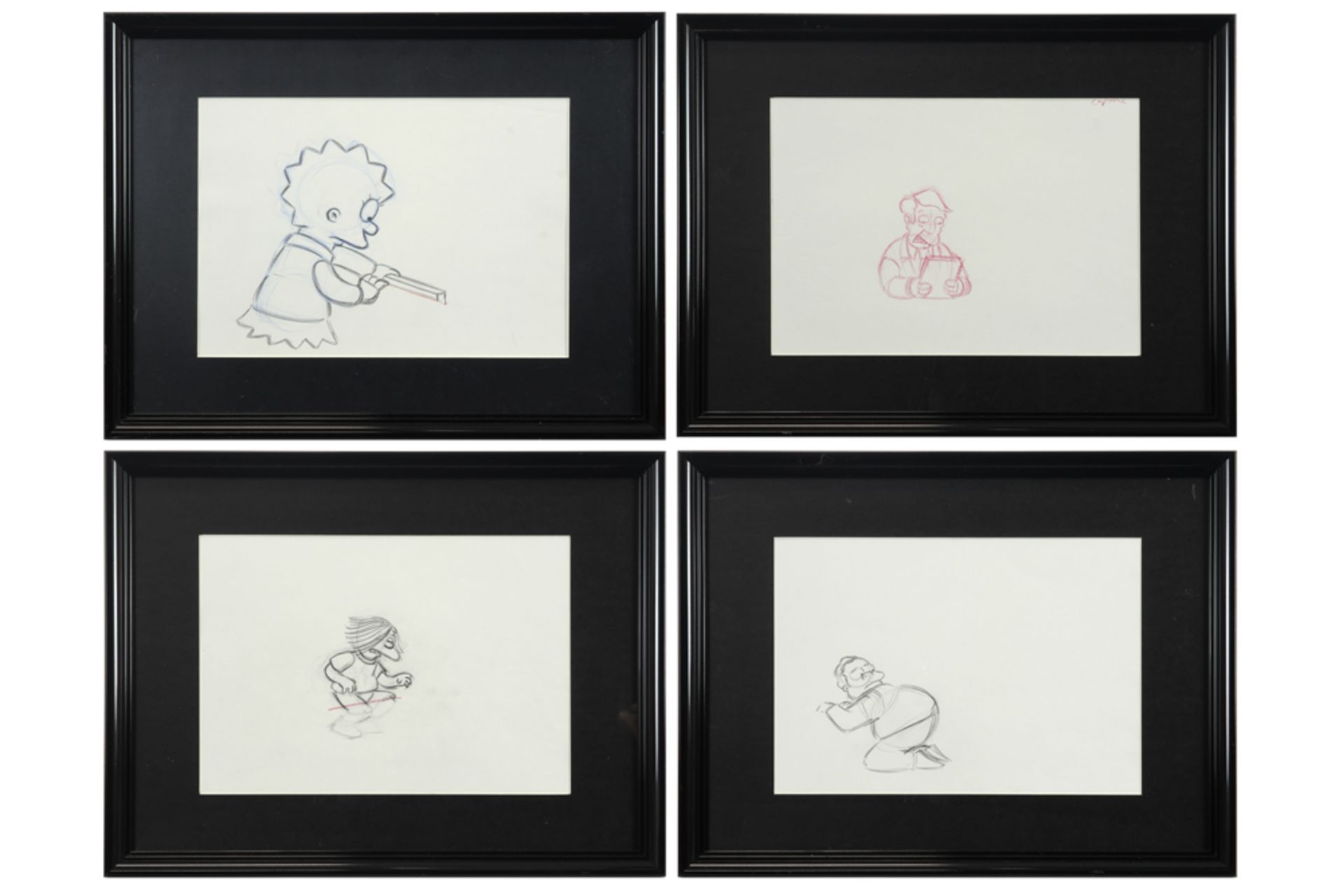 four Matt Groening drawings for 'The Simpsons' - each with certificate||GROENING MATT (° 1954) lot