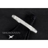 Mauboussin marked ring in white gold (18 carat) with ca 0,40 carat of brilliant cut diamonds -