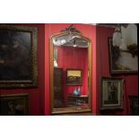 19th Cent. mirror with oak Louis XV style frame||Negentiende eeuwse spiegel met eiken kader in