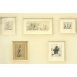 series of five small etchings signed Jaak Gorus, framed together||GORUS JAAK (1901 - 1981) serie van