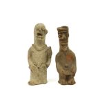 two antique earthenware figures from the "Koma" in Ghana, maybe dating from the 13th till 16th