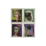 series of four 20th Cent. Belgian oil on panel - signed Lucie Brunin||BRUNIN LUCIE (20° EEUW) (BE)