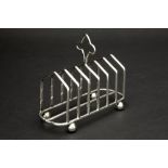 19th Cent. "Mappin & Webb" signed toast rack in marked silver||MAPPIN & WEBB negentiende eeuws