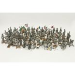 collection of 97 small pewter sculptures from the series "Les étains du prince"||Collectie van 97