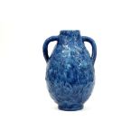 fifities' Jérôme Massier marked vase in blue glazed ceramic||MASSIER JÉRÔME fifties' vaas in