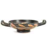 Ancient Greece Cultrure kylix from Gnatha in the south of Italy in black varnished earthenware