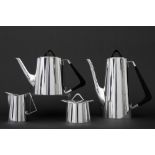 early sixties' Danish 4pc coffeeset in C.C. Hermann signed and 'sterling' marked silver||C.C.