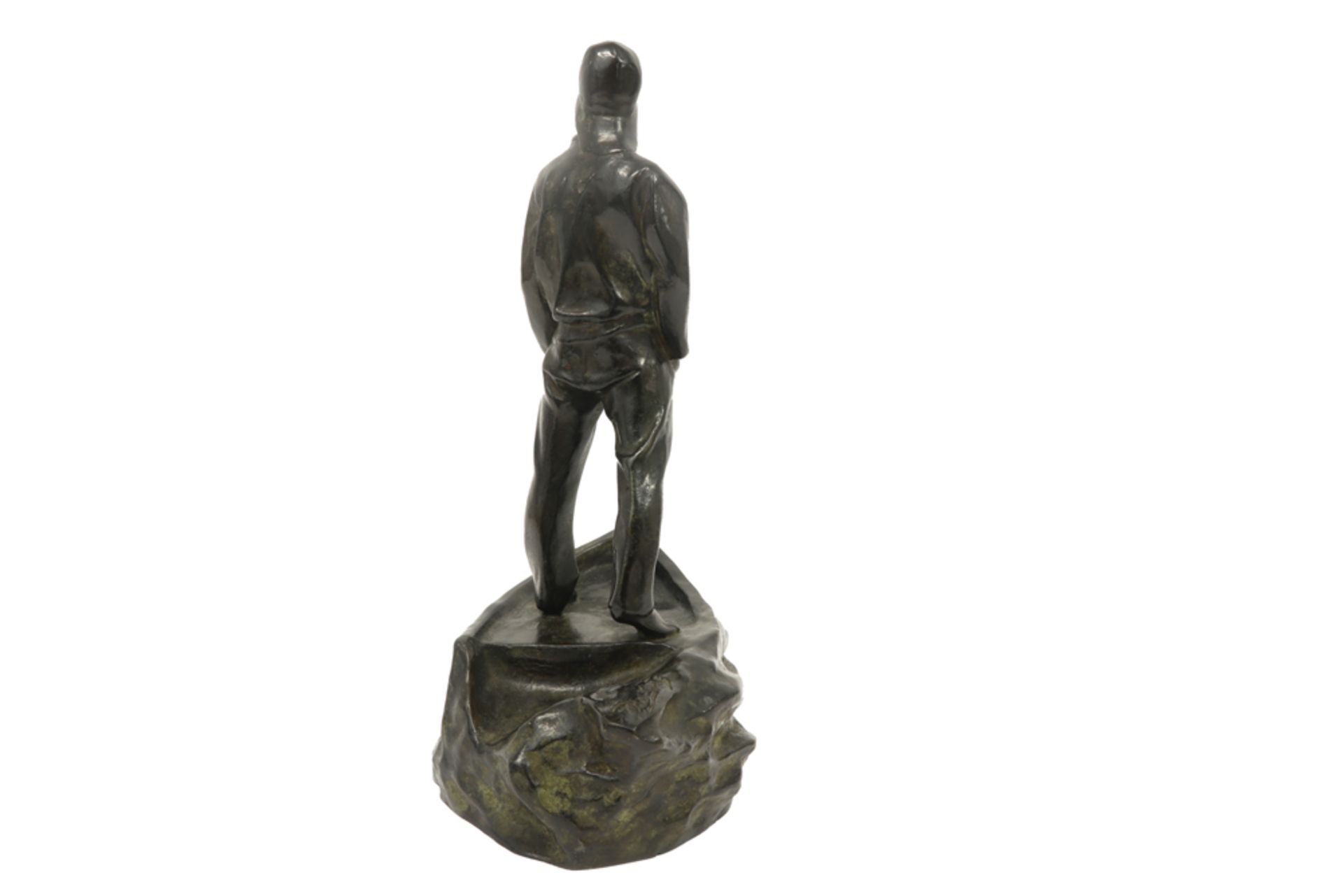 early 20th Cent. "Fisherman" sculpture in bronze - signed Pierre de Soete the big version of this - Image 4 of 5