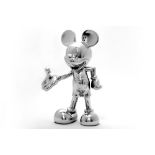 decorative silverplated resin "Mickey Mouse" sculpture||Decoratieve sculptuur in verzilverde resin