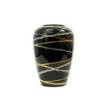 German sixties' vase in ceramic with a polychrome stripes decor - marked Schuerich & Greulich||