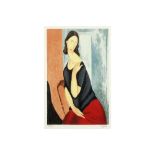 screenprint after a work by Amadeo Modigliani - posthumous edition with drystamp||MODIGLIANI