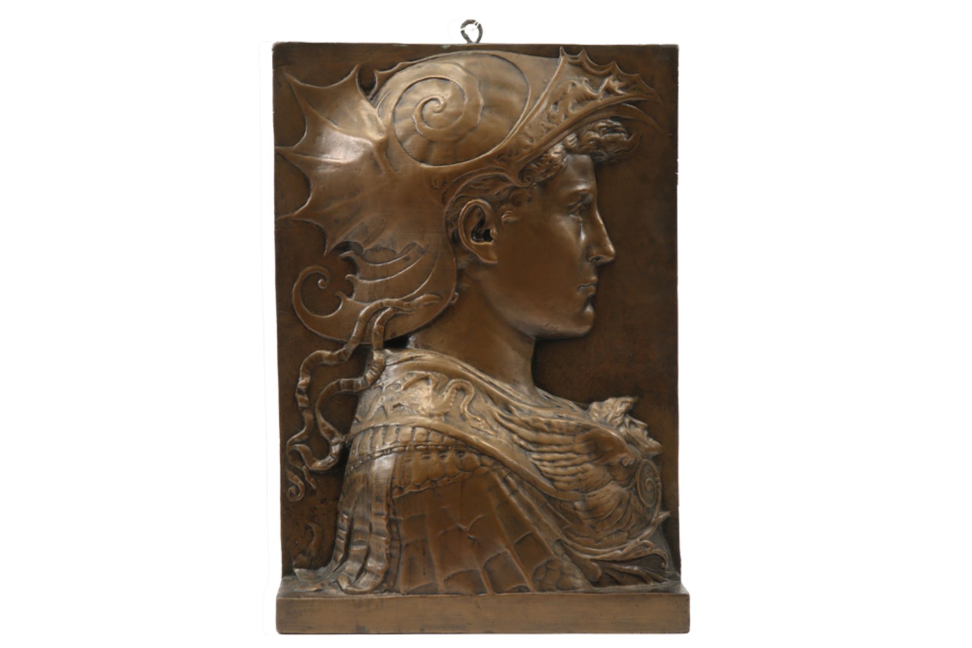 Fernand Khnoppf signed sculpture (electrotyped wax) with the depiciton of a bust of a godess