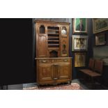 19th Cent. French fruitwood and oak dresser from Normandy with built-in longcase clock