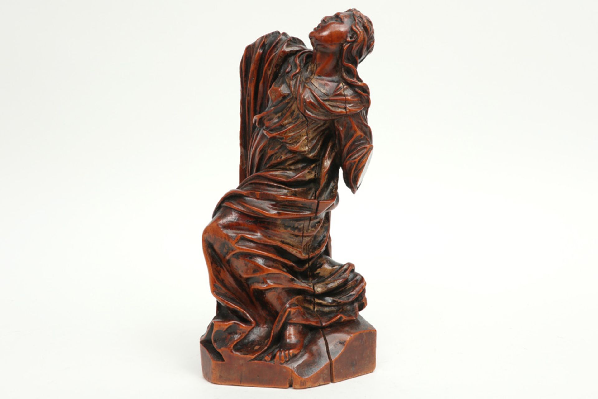 antique "Maria Magdalen" sculpture in wood (part of a Calvary scene)