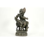 Indian grey stone "Shiva" sculpture