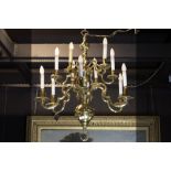 Flemish renaissance style brass chandelier