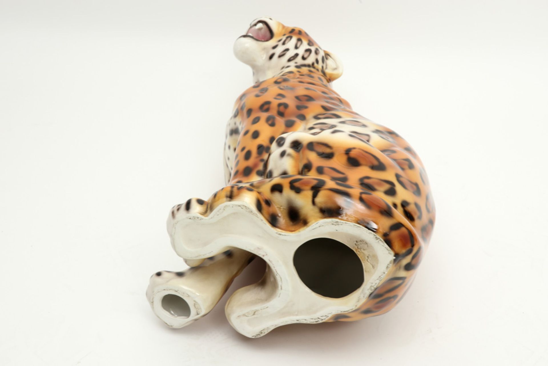 fifties'/sxties' Italian "Sitting leopard" sculpture in ceramic - Bild 4 aus 5
