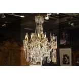 quite big French chandelier in bronze and crystal