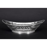 Dutch neoclassical bread basket in marked silver