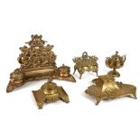 five 'antique' bronze inkstands