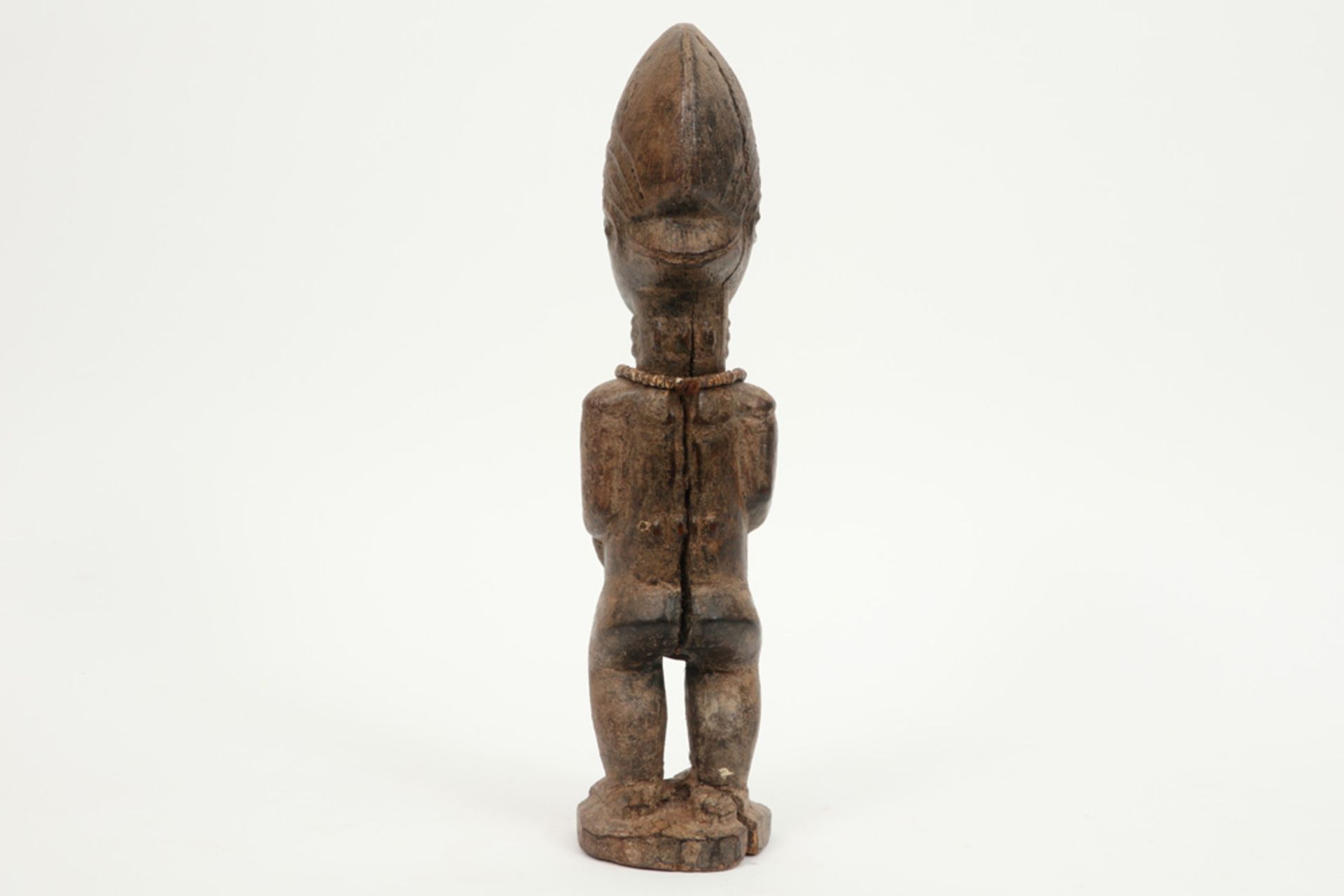 authentic Ivory Coast Baule ancestral sculpture in wood with fine carvings - Image 3 of 4