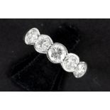 ring in white gold (18 carat) with ca 1,50 carat of very high quality brilliant cut diamonds