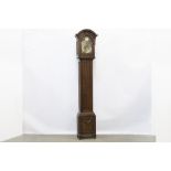 antique longcase clock with a neoclassical oak case and with Flemish signed work