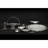 several silverplated items