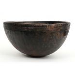 authentic Nigerain Nupe bowl in wood with typical carved ornamentation