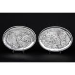 pair of 18th Cent. "Daniel Smith & Robert Sharp" signed oval dishes in marked silver