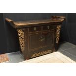 antique Chinese Qing period cabinet from the Shanxi regio in lacquered wood