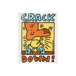 Keith Haring handsigned and (19)68 dated poster "Crack Down" this poster was designed by Haring to