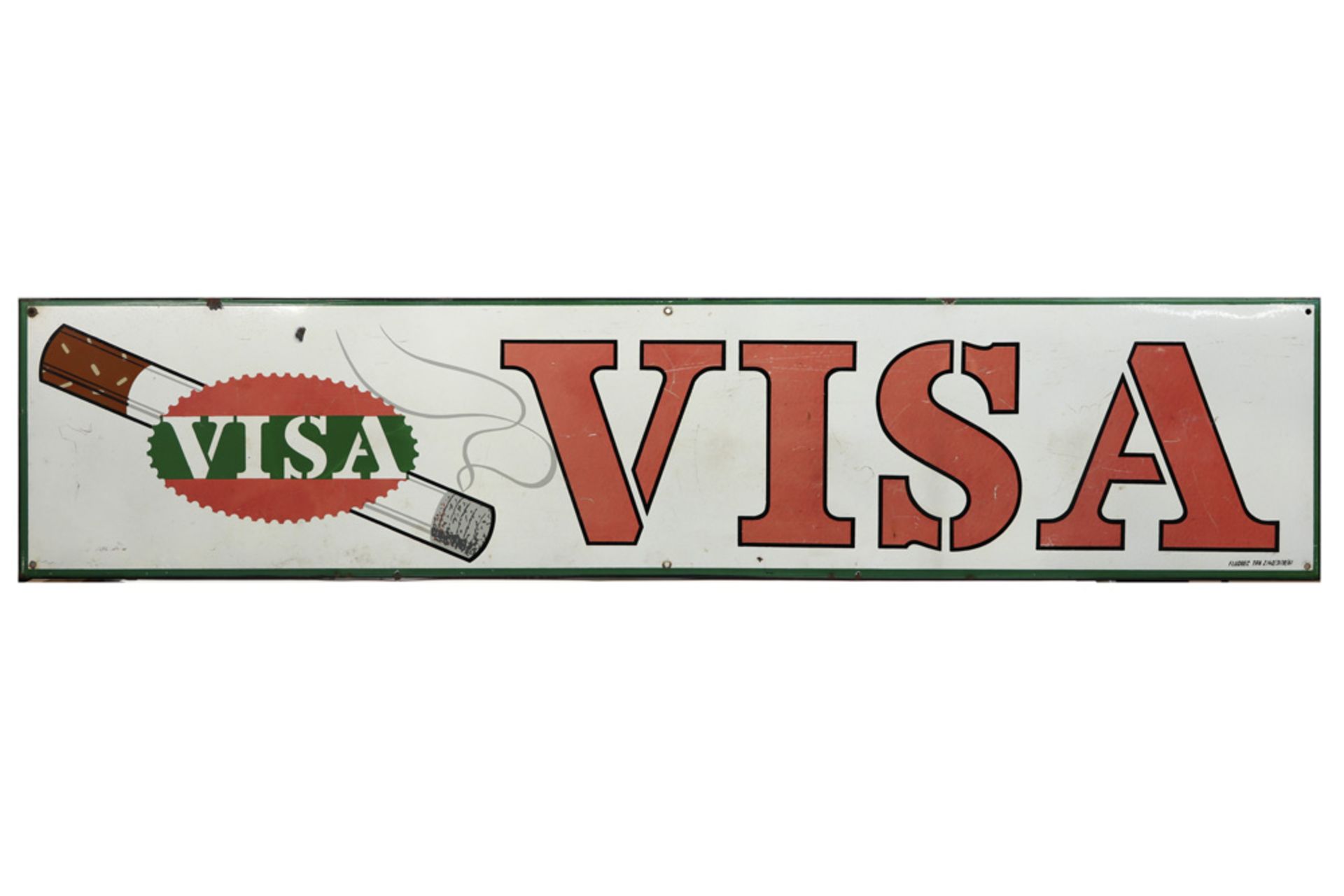 vintage "Visa" publicity board in lacquered metal