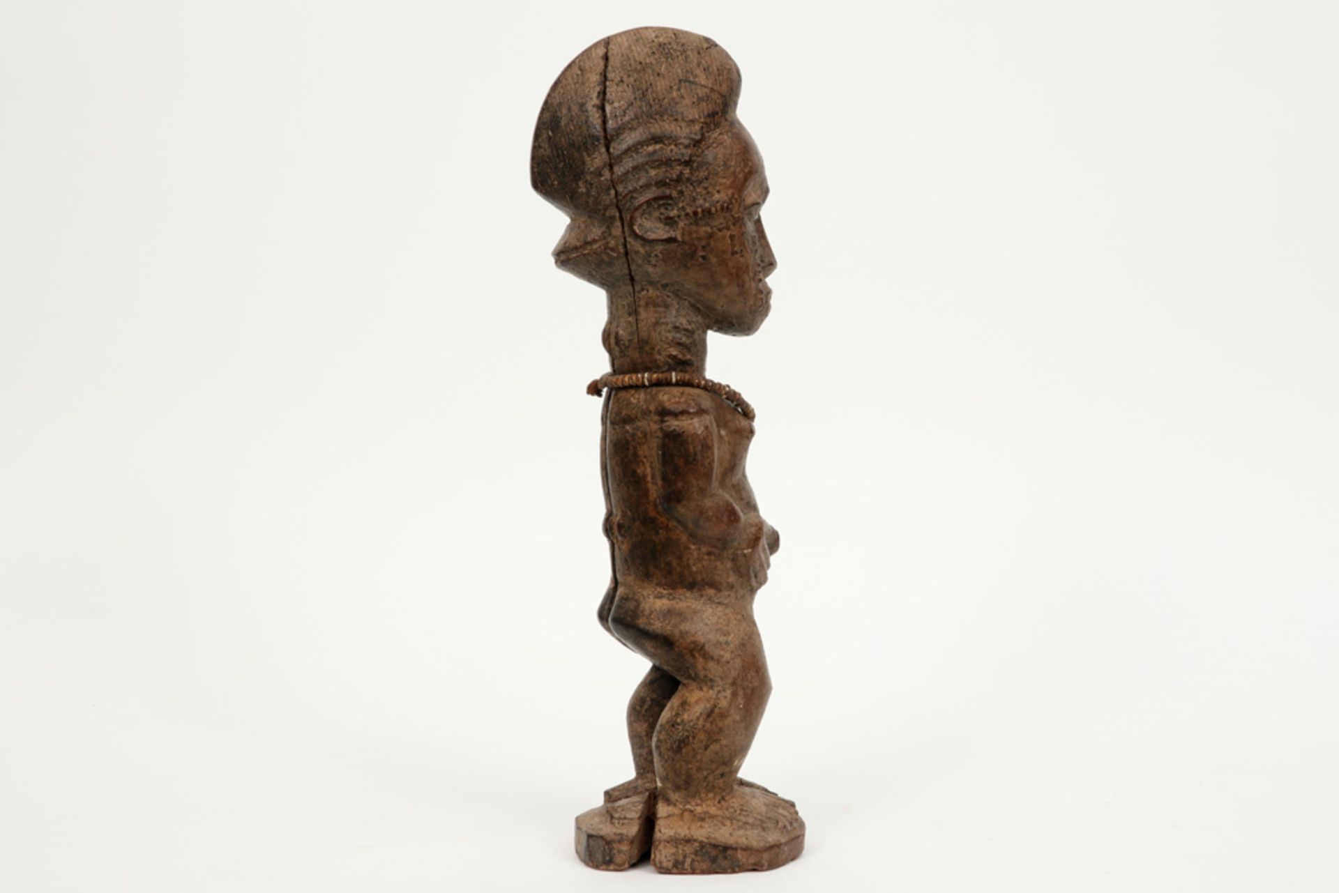 authentic Ivory Coast Baule ancestral sculpture in wood with fine carvings - Image 2 of 4