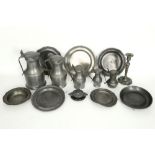 various lot with pewter plates and pitches