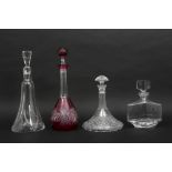 four crystal decanters