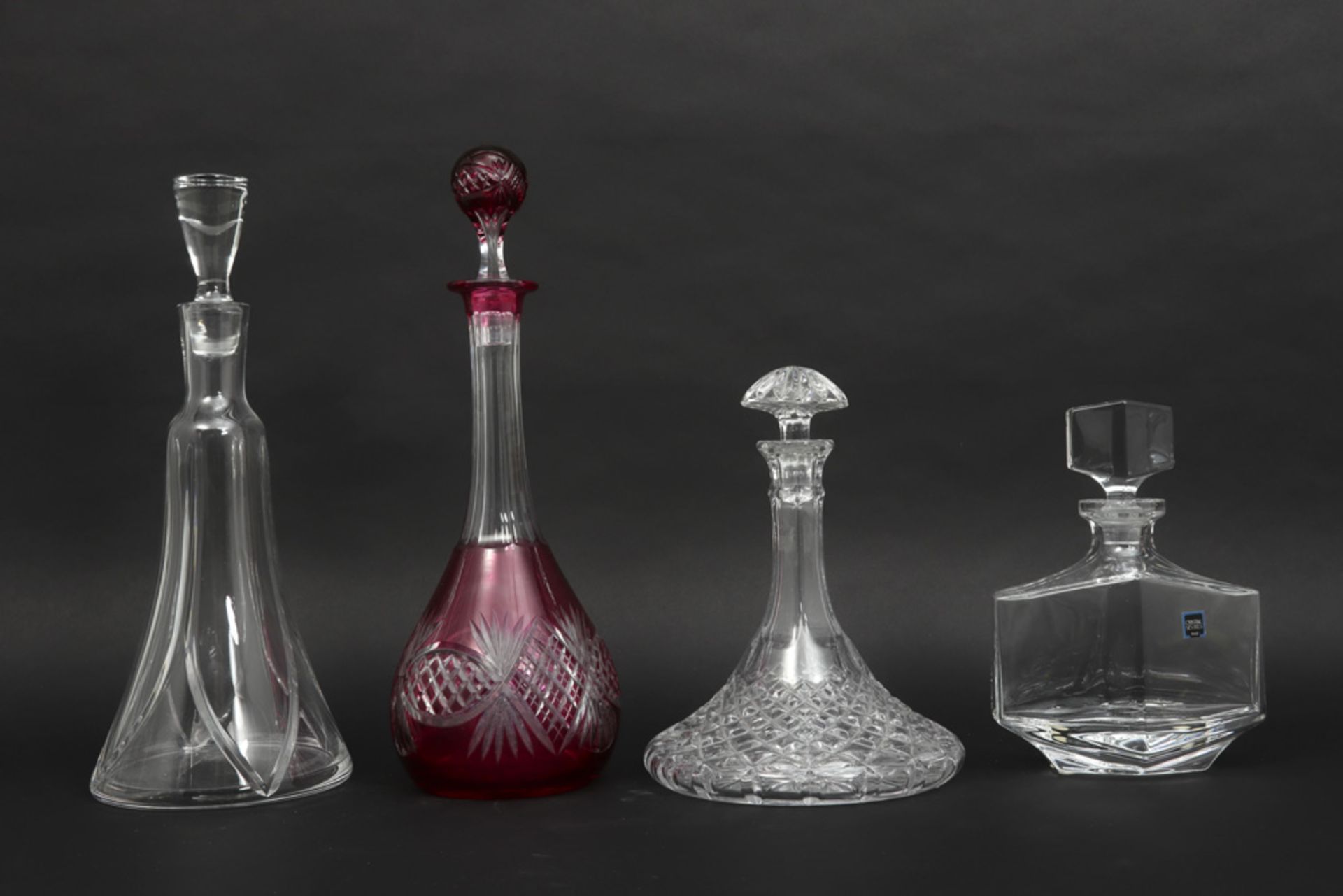 four crystal decanters