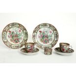 szven pieces of 19th Cent. Chinese porcelain with a Cantonese decor