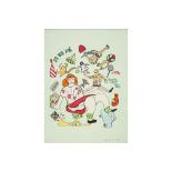 Niki de Saint-Phalle signed lithograph printed in colors with a typical composition