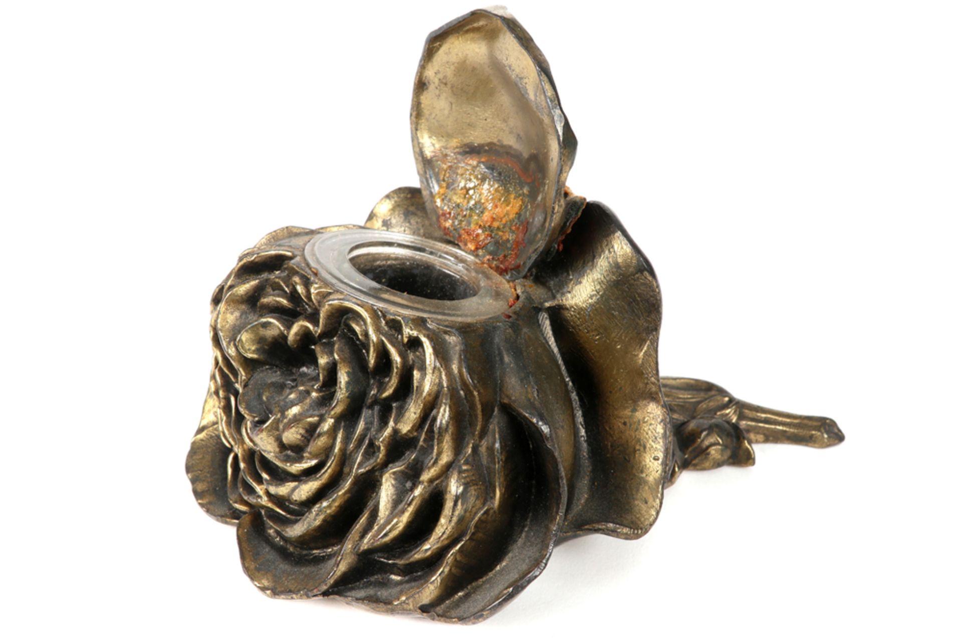 quite special metal inkwell in the shape of a flower - Image 2 of 2