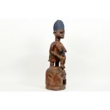 authentic Nigerian Youruba mask of the Epa society in wood with blue pigments