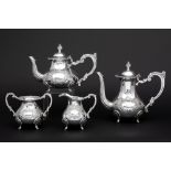 4pc coffee and teaset in silver - with its case