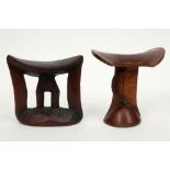 two African neck rests in wood with nice patina