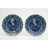 pair of very nice 18th Cent. dishes in marked ceramic from Delft with quite special and finely execu