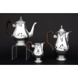French neoclassical 3pc coffee set in marked silver
