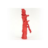 Chinese late Qing period 'Long Eliza" sculpture in red coral