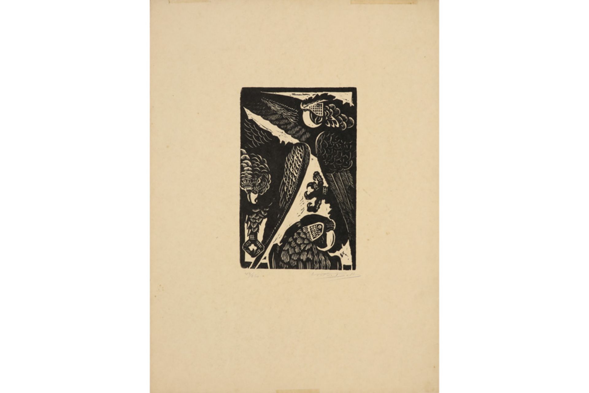 three Belgian woodcuts dd 1925 - signed Victor Delhez - Image 3 of 4